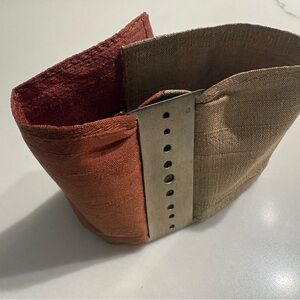 Two tone gold and bronze silk cuff bracelet circa 1990s